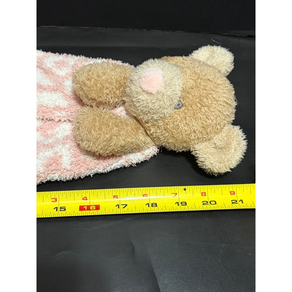 Mud Pie Pink Leopard Chenille Bear Lovey Security Blanket Baby Girl Plush HTF - Picture 2 of 4